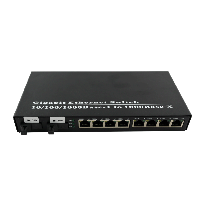 2 ports de fibre et 8 ports RJ45 Commutateur de fibre non géré, connecteur SC