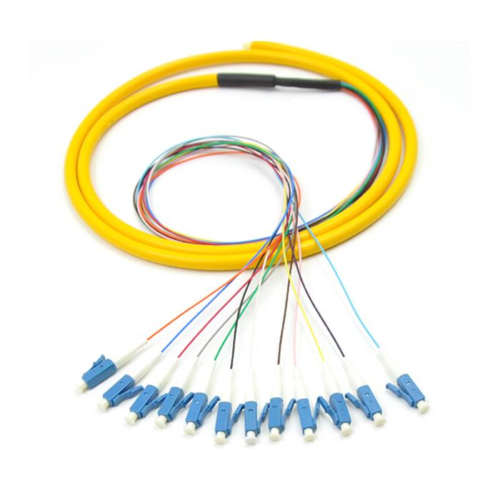 12Core LC/UPC Singlemode Fiber Optic Pigtails With Outer Jacket